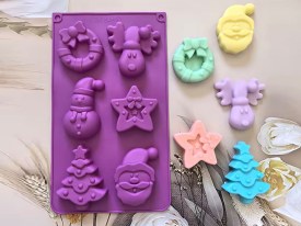 Molde silicona 6 figuras 3D Navidad diferentes 